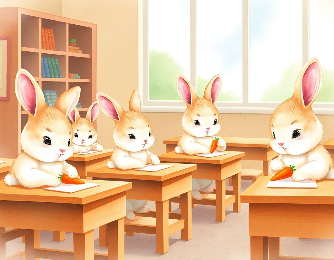 Bunnies counting carrots